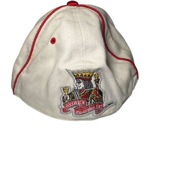 Avirex Fitted Cap Hat Men's Size 7 1/8 White/Red King Sword Retro Hiphop Y2K - Picture 2 of 7